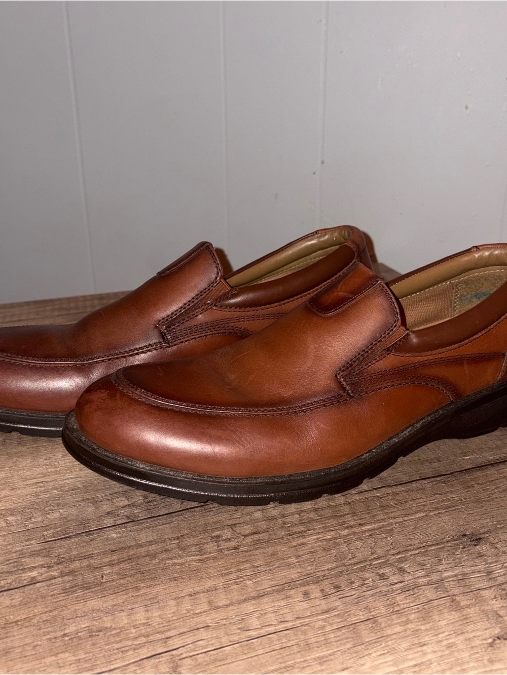 Dockers Leather Dress Shoe Slip-on Loafer Mens Sz 10M Brown